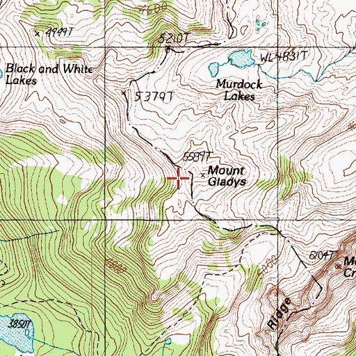 Topographic Map of Mount Gladys, WA