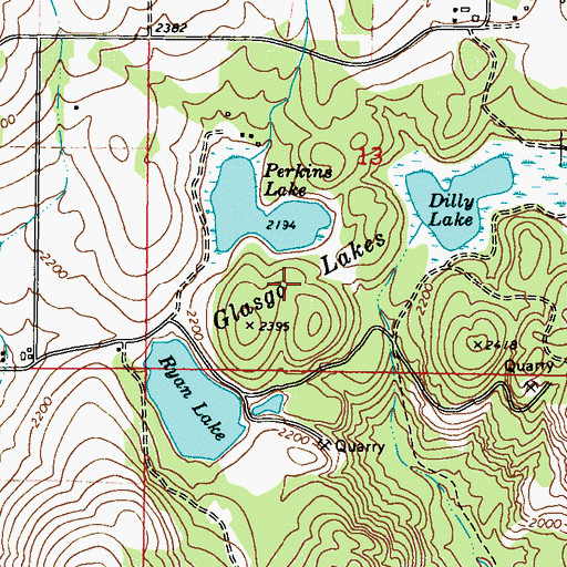 Topographic Map of Glasgo Lakes, WA