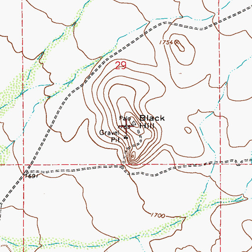 Topographic Map of Black Hill, AZ