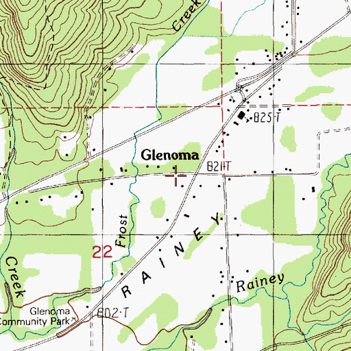 Topographic Map of Glenoma, WA