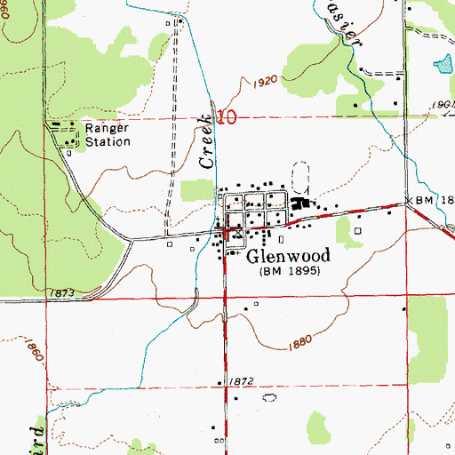 Topographic Map of Glenwood, WA