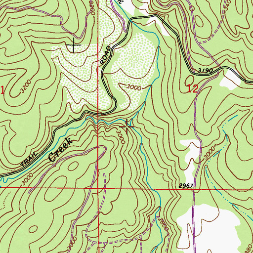 Topographic Map of Gletty Creek, WA