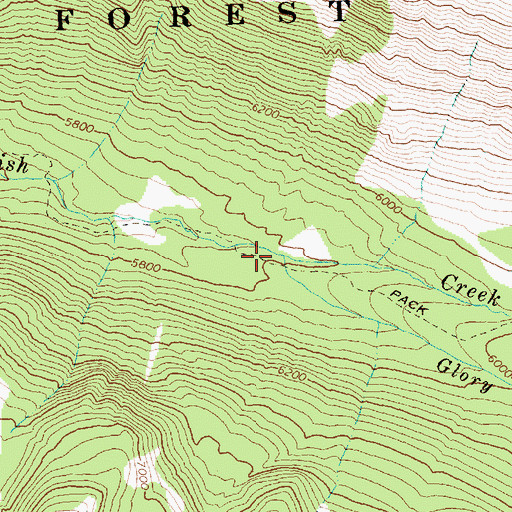 Topographic Map of Glory Creek, WA