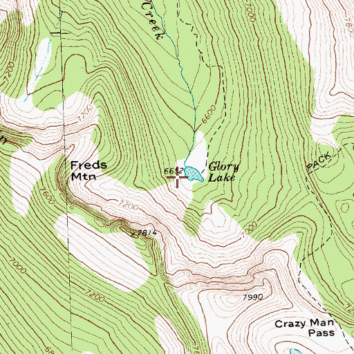Topographic Map of Glory Lake, WA