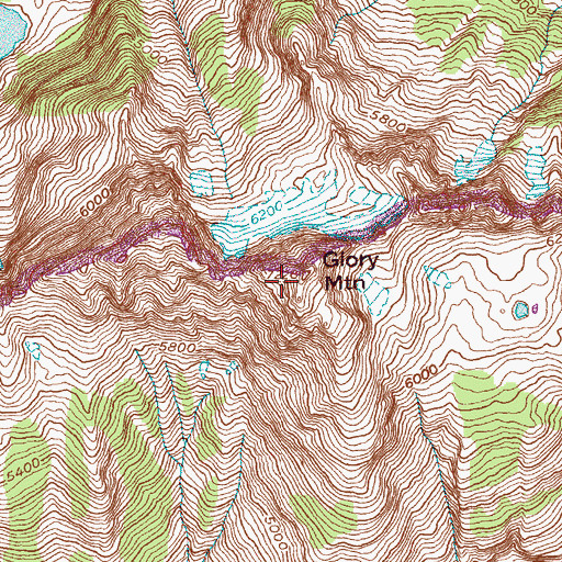 Topographic Map of Glory Mountain, WA