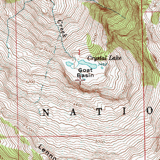 Topographic Map of Goat Basin, WA