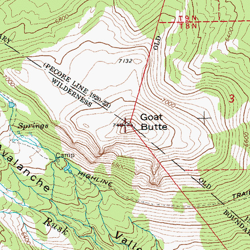 Topographic Map of Goat Butte, WA