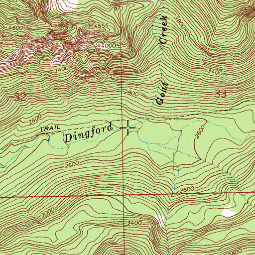 Topographic Map of Goat Creek, WA