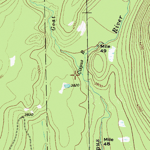 Topographic Map of Goat Creek, WA