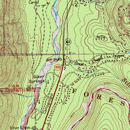 Topographic Map of Goat Creek, WA