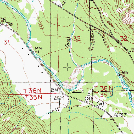 Topographic Map of Goat Creek, WA
