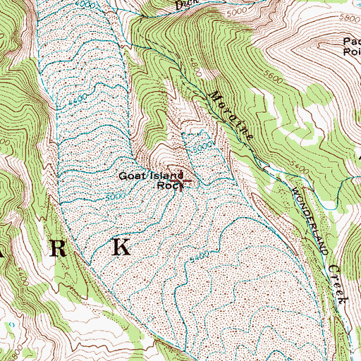 Topographic Map of Goat Island Rock, WA