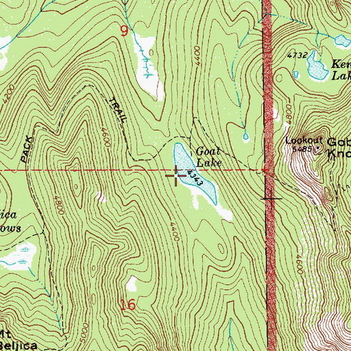 Topographic Map of Goat Lake, WA