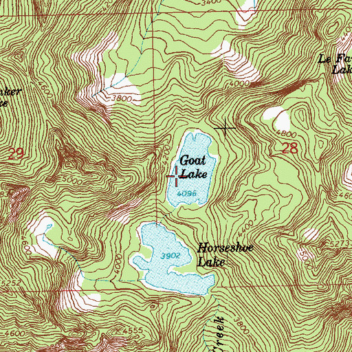 Topographic Map of Goat Lake, WA