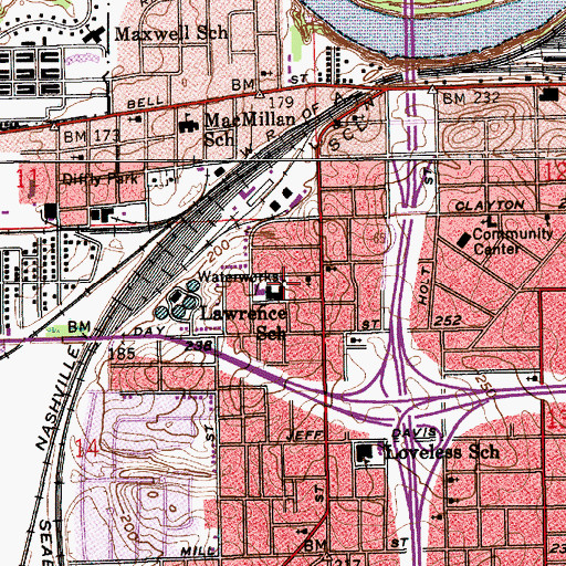 Topographic Map of Daisy Lawrence Elementary School, AL