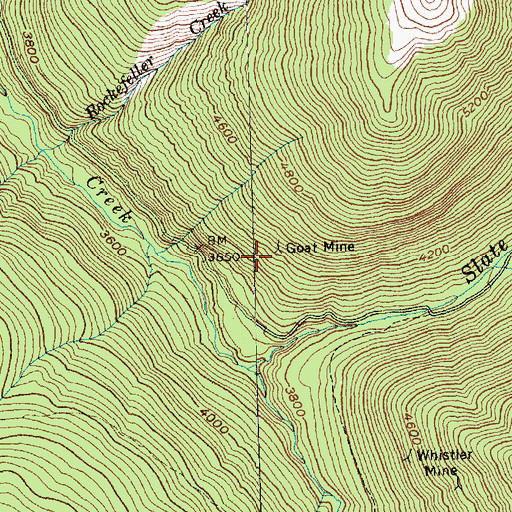 Topographic Map of Goat Mine, WA