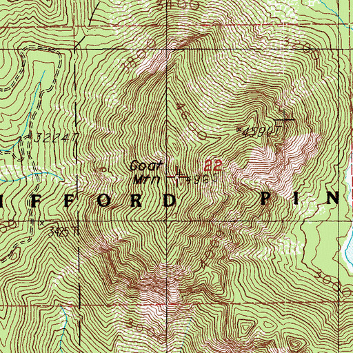 Topographic Map of Goat Mountain, WA