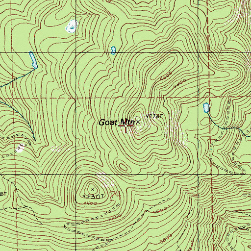 Topographic Map of Goat Mountain, WA