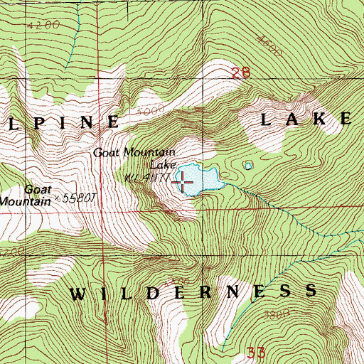 Topographic Map of Goat Mountain Lake, WA