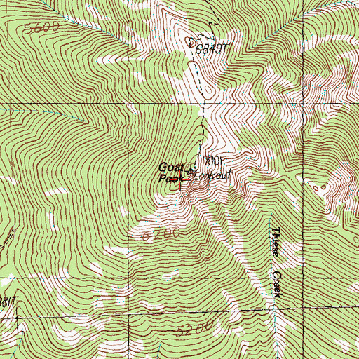 Topographic Map of Goat Peak, WA