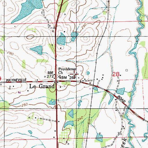 Topographic Map of Le Grand, AL
