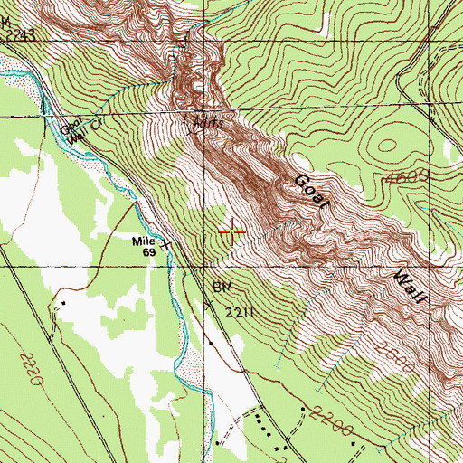 Topographic Map of Goat Wall, WA