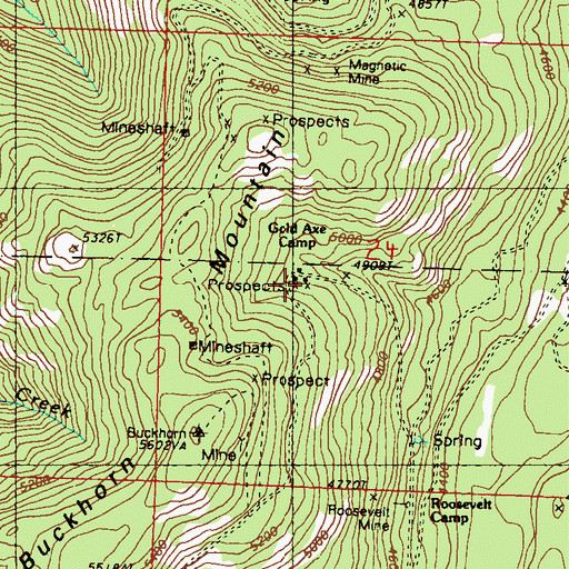 Topographic Map of Gold Axe Camp, WA