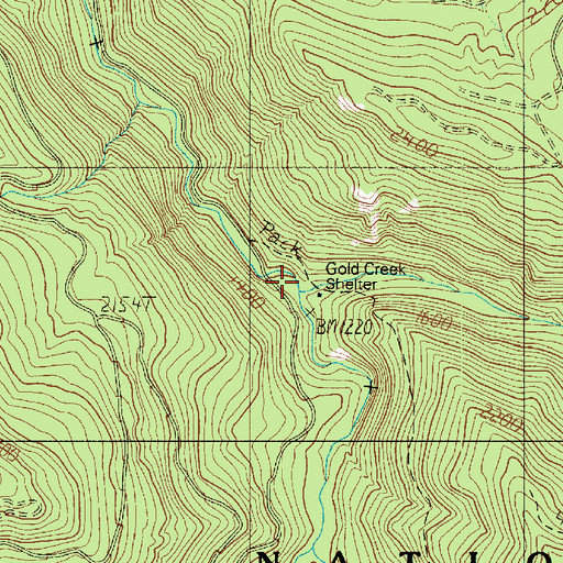 Topographic Map of Gold Creek, WA