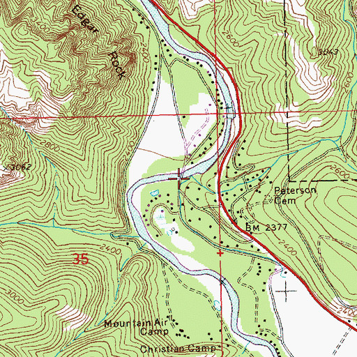 Topographic Map of Gold Creek, WA