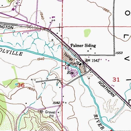 Topographic Map of Gold Creek, WA