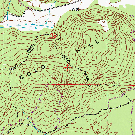 Topographic Map of Gold Hill, WA