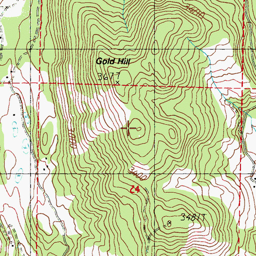 Topographic Map of Gold Hill, WA