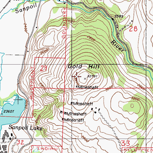 Topographic Map of Gold Hill, WA
