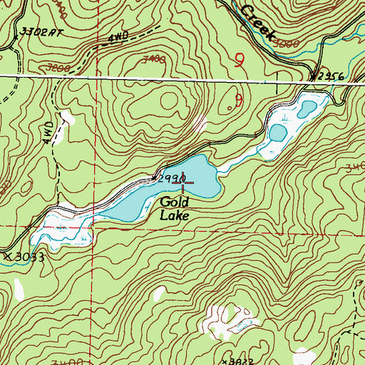 Topographic Map of Gold Lake, WA
