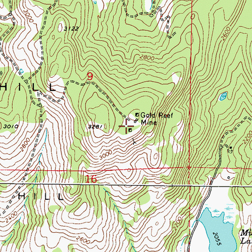 Topographic Map of Gold Reef Mine, WA