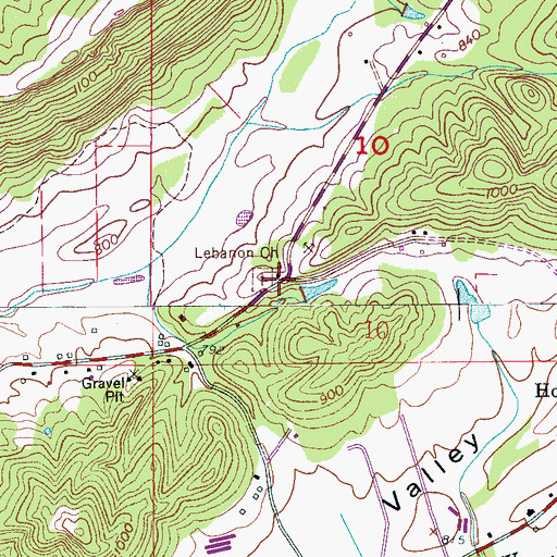 Topographic Map of Lebanon United Methodist Church, AL