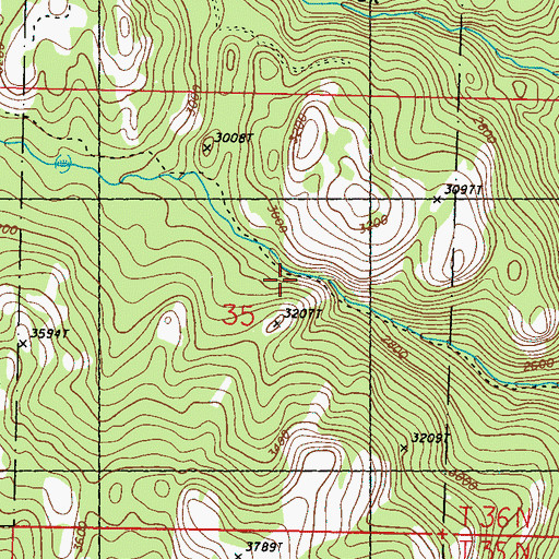 Topographic Map of Golden Harvest Trail, WA