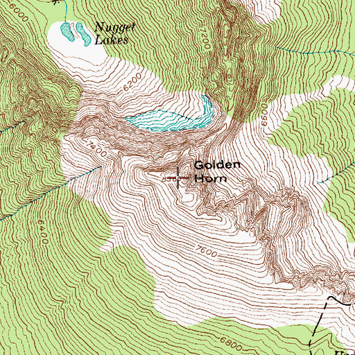 Topographic Map of Golden Horn, WA