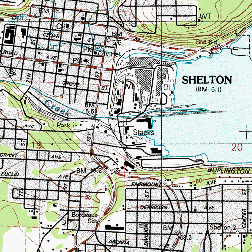Topographic Map of Goldsborough Creek, WA
