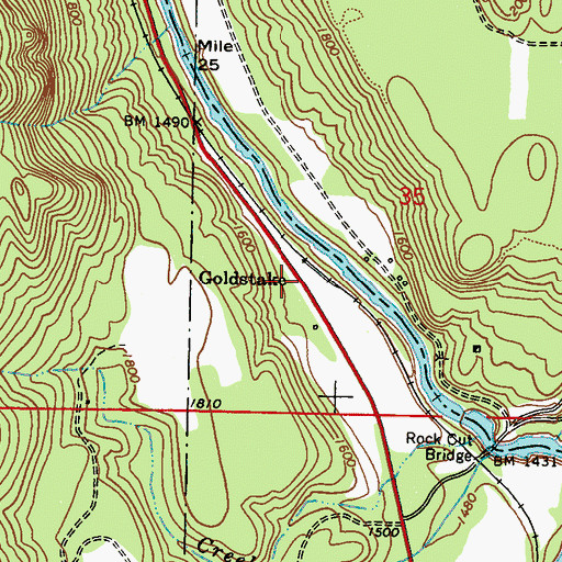 Topographic Map of Goldstake, WA