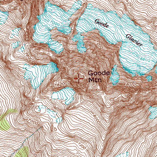 Topographic Map of Goode Mountain, WA