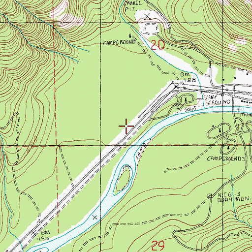 Topographic Map of Goodell Siding, WA
