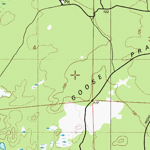 Topographic Map of Goose Prairie, WA