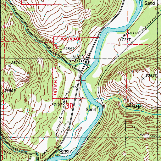 Topographic Map of Goosmus Creek, WA