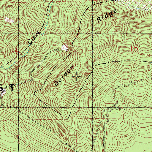 Topographic Map of Gordon Ridge, WA