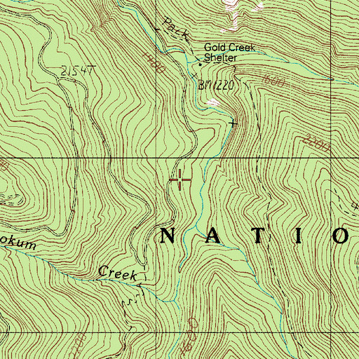 Topographic Map of Gorge Campground, WA