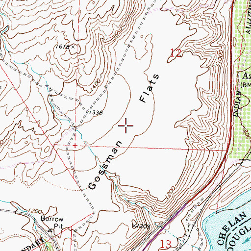 Topographic Map of Gossman Flats, WA