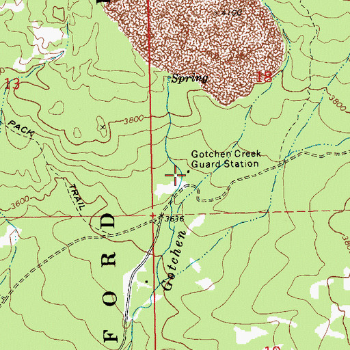 Topographic Map of Gotchen Creek Guard Station, WA