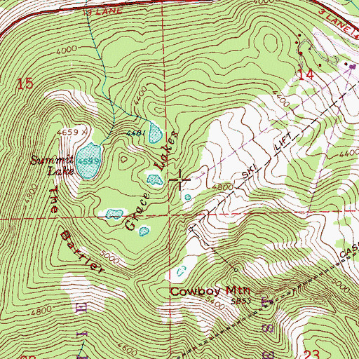 Topographic Map of Grace Lakes, WA