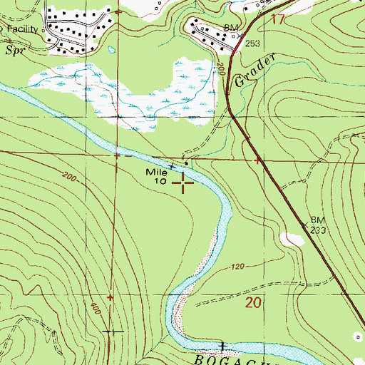 Topographic Map of Grader Creek, WA